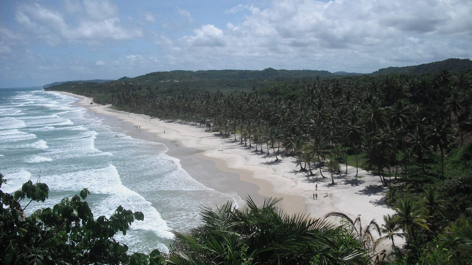 Praia de Itacarezinho com coqueiros e areia clara